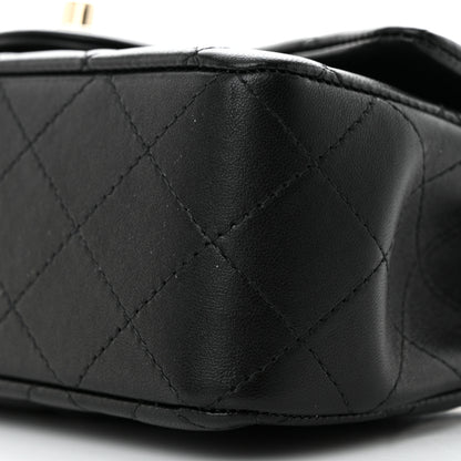 Chanel Lambskin Quilted Mini Top Handle Rectangular Flap Black 10 of 11