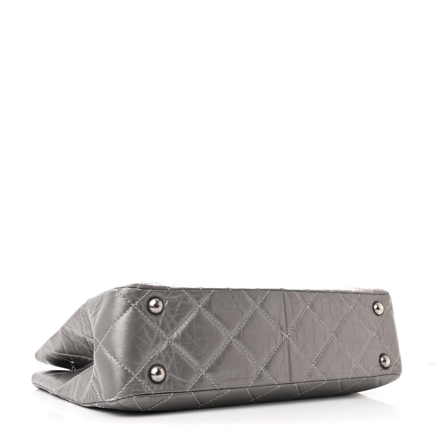 Chanel Metallic Aged Calfskin Reissue 2.55 Tote Silver 4 of 11