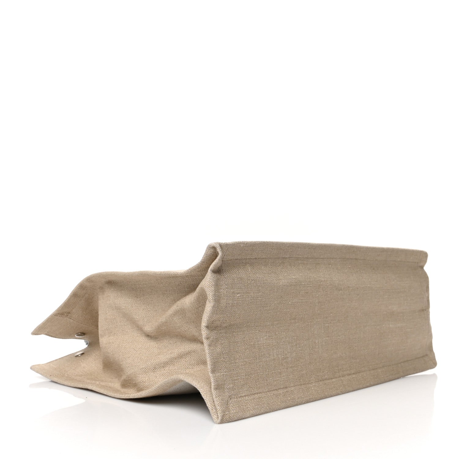 Saint Laurent Linen Calfskin Rive Gauche Tote Optic White 4 of 6