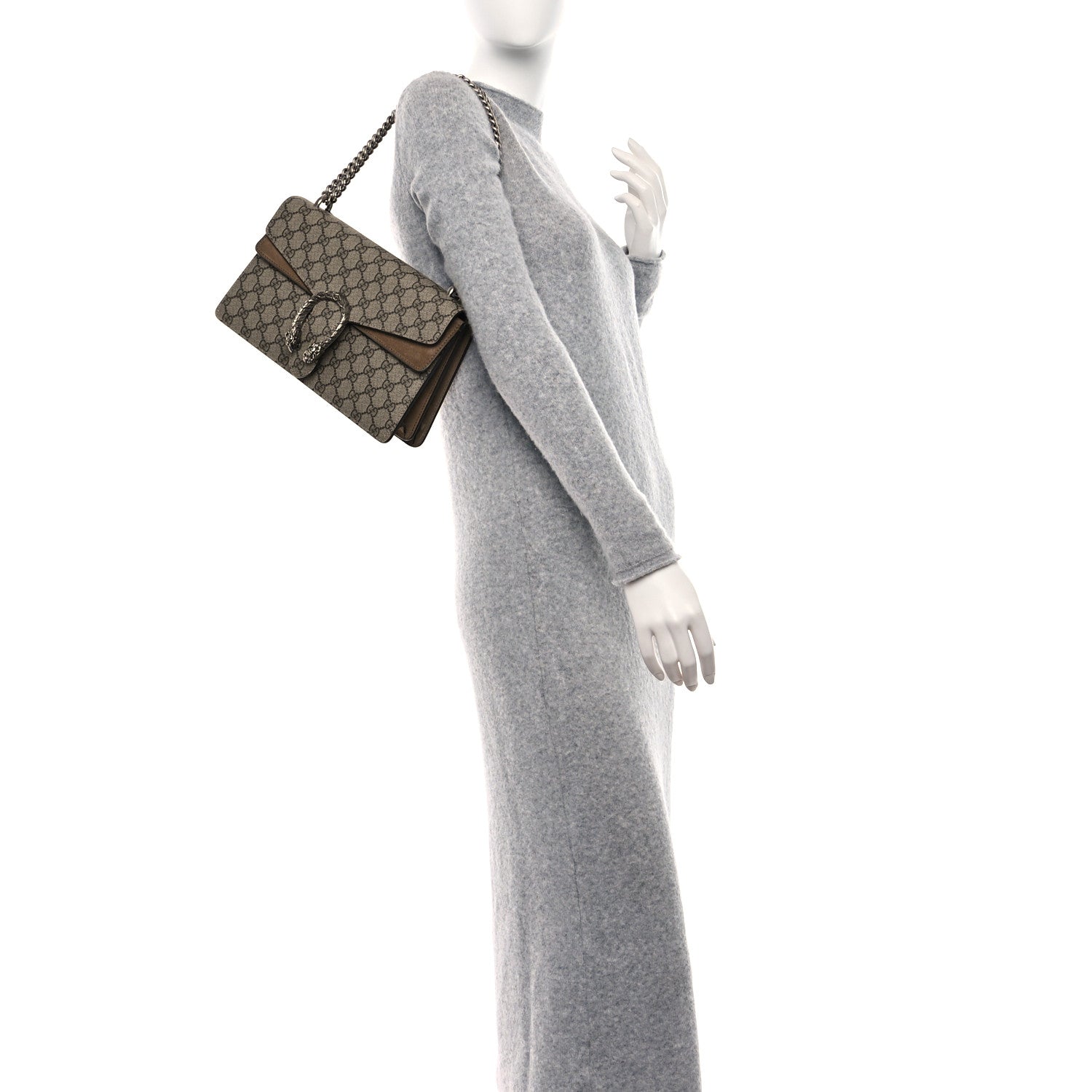 Gucci GG Supreme Monogram Small Dionysus Shoulder Bag Taupe 2 of 10