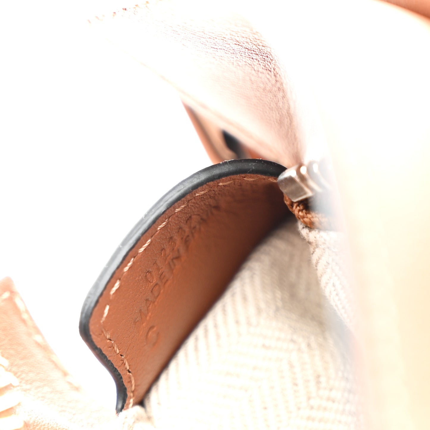 Calfskin Small Puzzle Edge Bag Tan