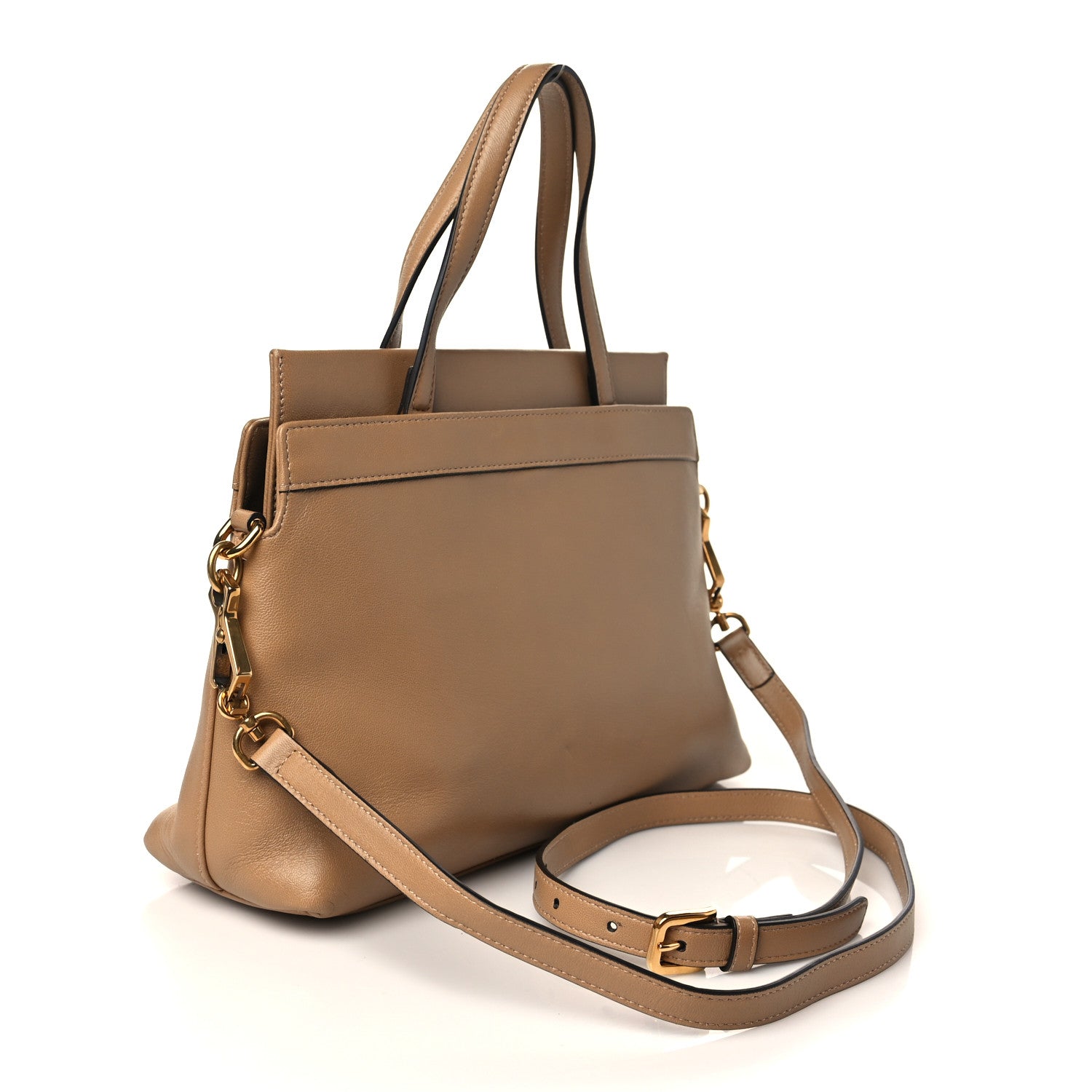 Gucci Lambskin Small Linea Matisse Top Handle Bag Natural Tan 3 of 8