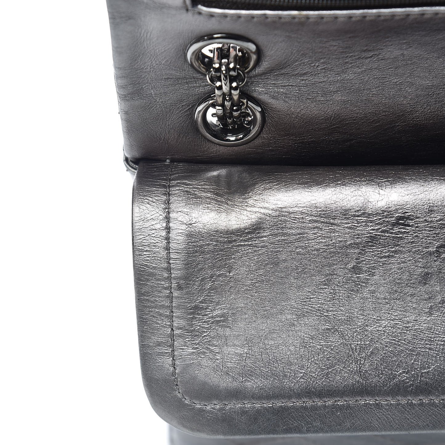 Metallic Aged Calfskin Quilted 2.55 Reissue 226 Flap Silver