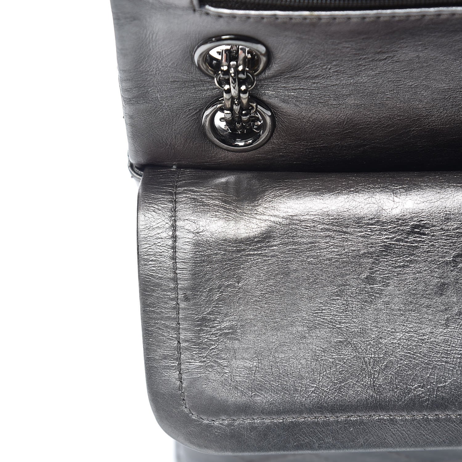 Chanel Metallic Aged Calfskin Quilted 2.55 Reissue 226 Flap Silver 13 of 16