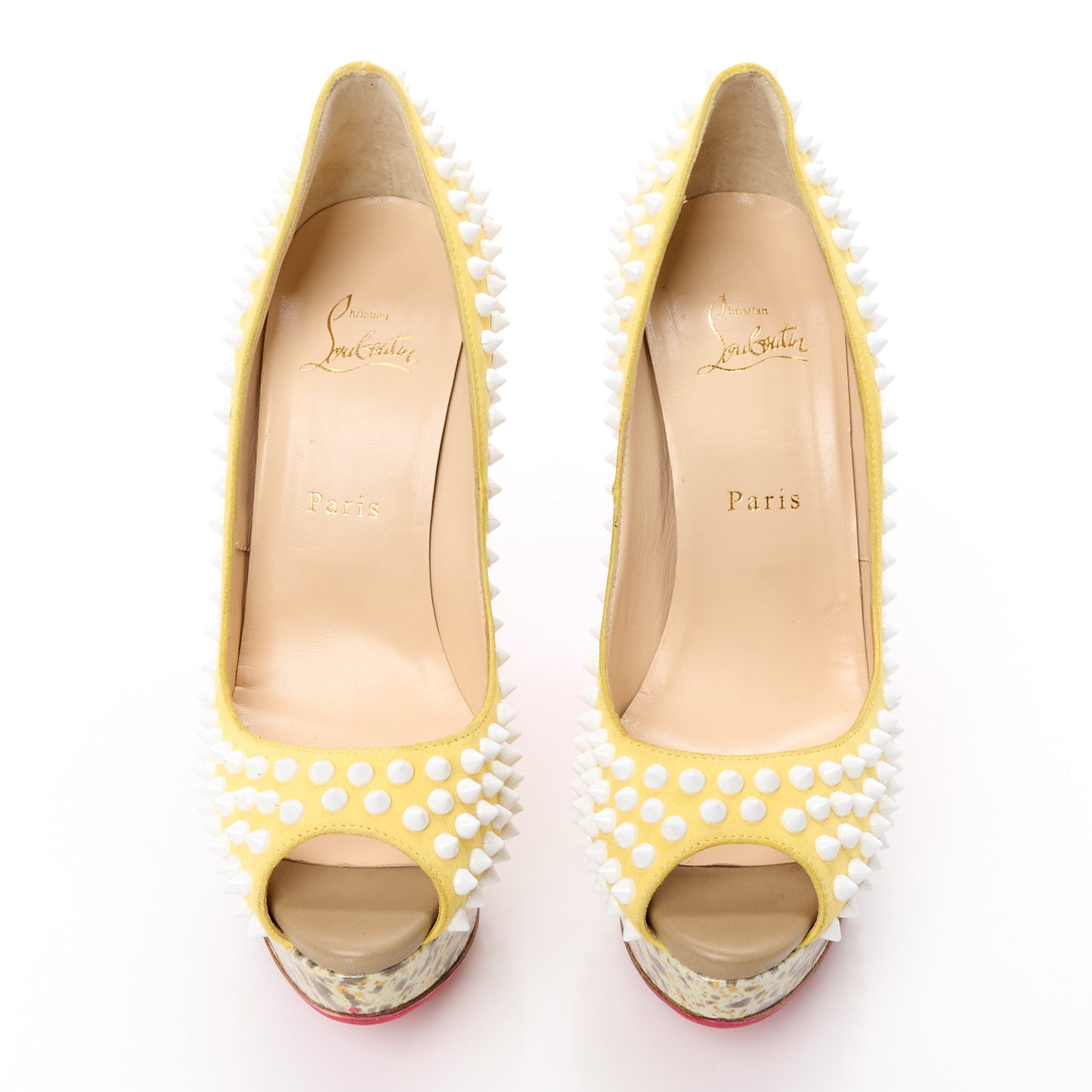 Veau Velours Lady Peep Spikes 150 Pumps 39.5 Sun