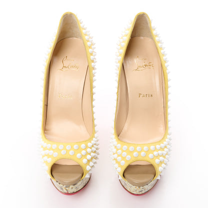 Christian Louboutin Veau Velours Lady Peep Spikes 150 Pumps 39.5 Sun 2 of 8