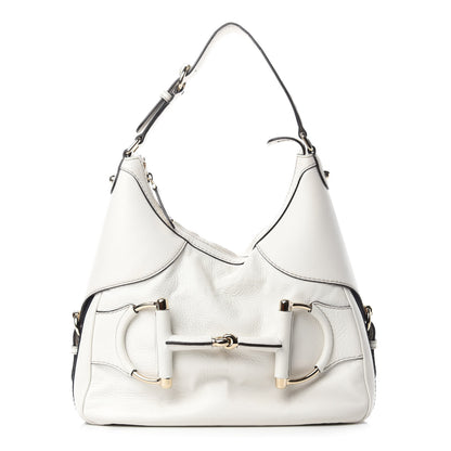 Gucci Calfskin Horsebit Web Hobo White 1 of 11