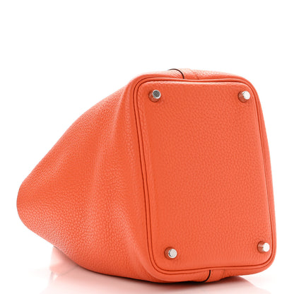 Hermes Taurillon Clemence Picotin Lock 18 PM Orange 4 of 9