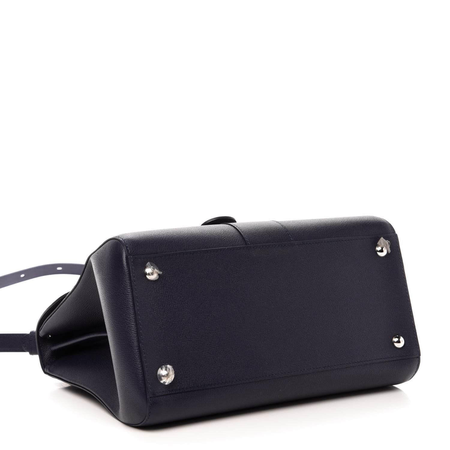 Delvaux Grained Calfskin Brillant MM Satchel Navy 4 of 12