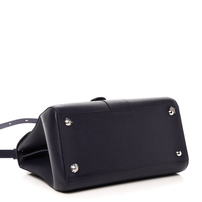 Delvaux Grained Calfskin Brillant MM Satchel Navy 4 of 12