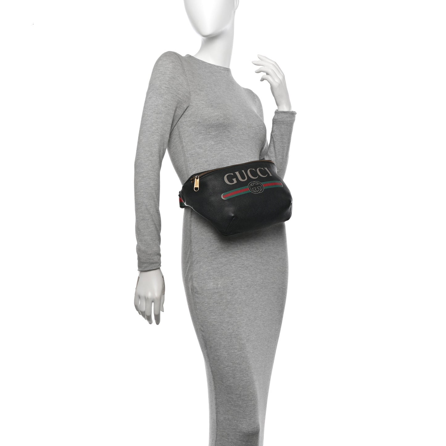 Grained Calfskin Small Logo Belt Bag Black