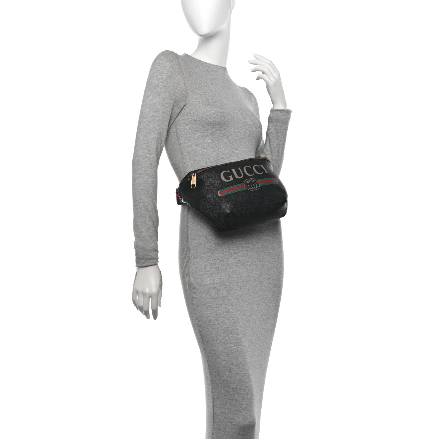 Gucci Grained Calfskin Small Logo Belt Bag Black 2 of 13