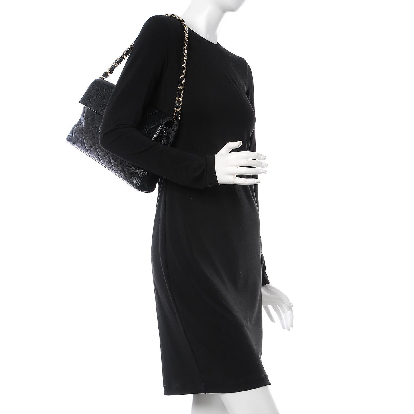 Caviar Quilted Medium Single Flap Black