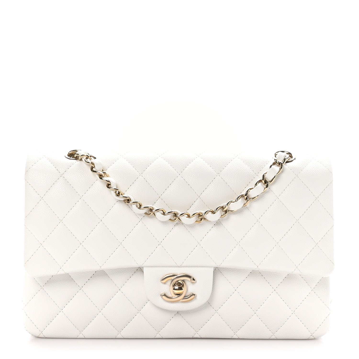 Chanel Caviar Quilted Medium Double Flap White 1 of 11