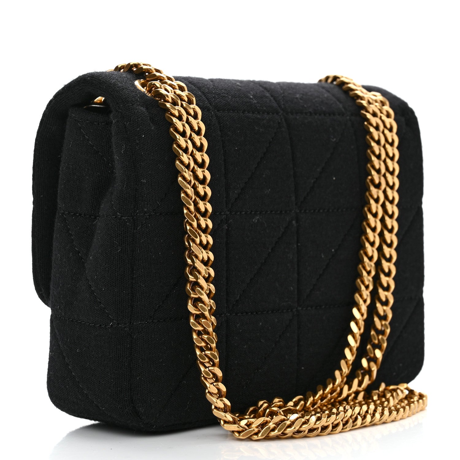 Saint Laurent Jersey Wool Patchwork Monogram Mini Jamie Baguette Black 3 of 9