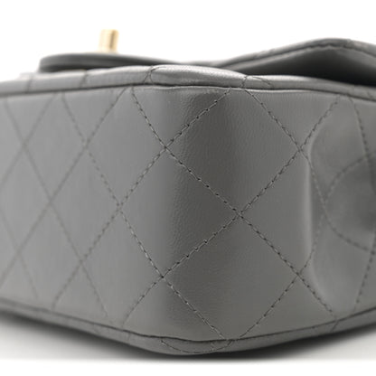 Chanel Lambskin Quilted Mini Top Handle Rectangular Flap Grey 9 of 12