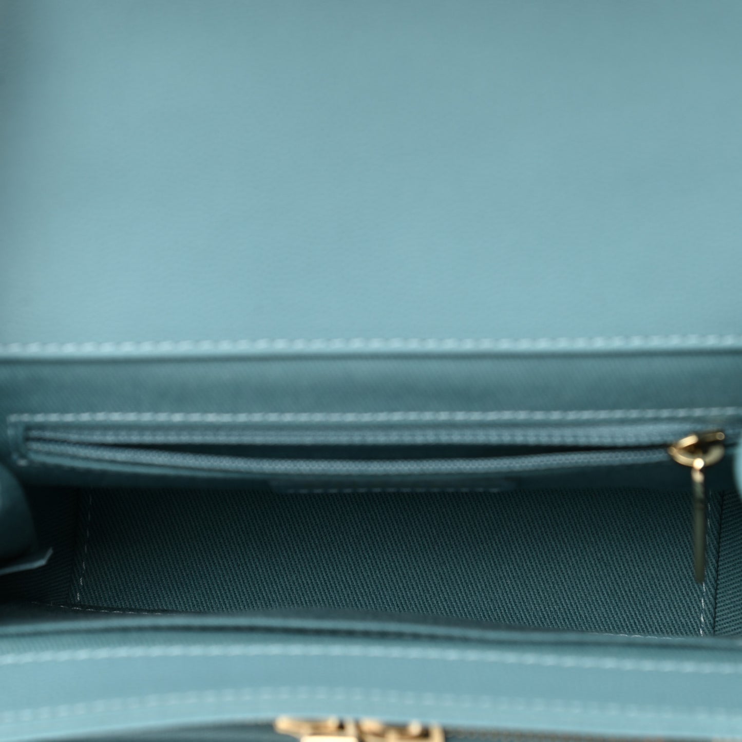 Caviar Quilted Small Business Affinity Flap Light Blue