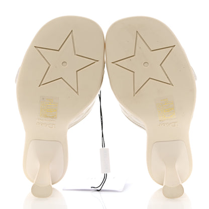 Christian Dior Calfskin Cannage Quilted Dio(r)evolution 80mm Slide Sandals 36 Off White 5 of 12