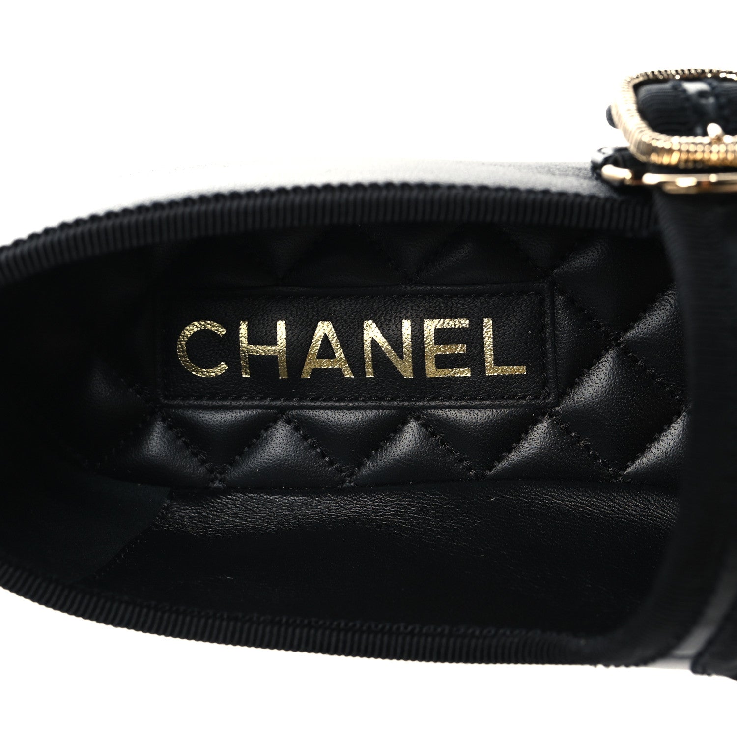 Chanel Lambskin Mary Jane Flats 37.5 Black 9 of 10