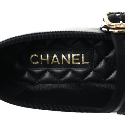 Chanel Lambskin Mary Jane Flats 37.5 Black 9 of 10