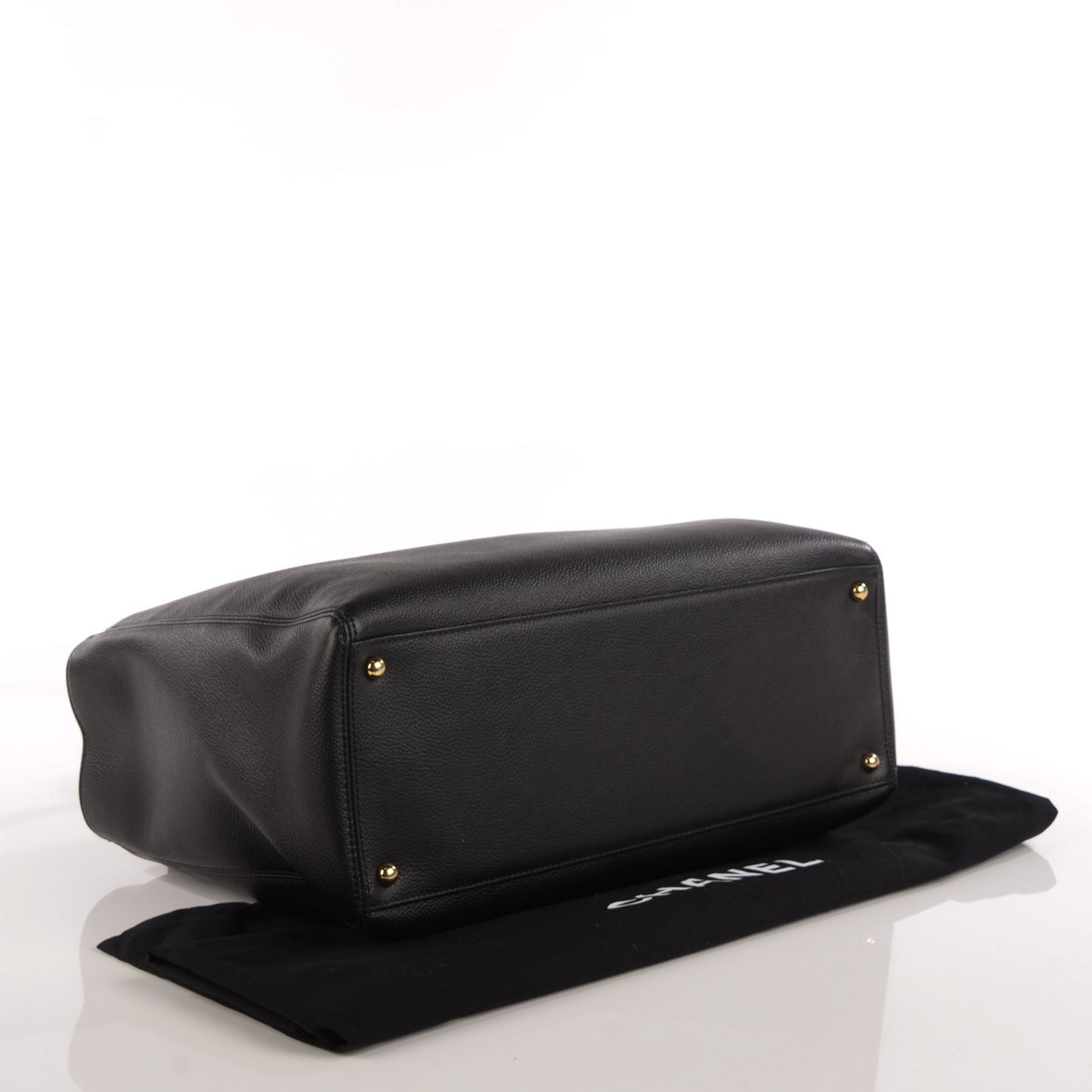 Calfskin Cerf Executive Shopper Tote Black