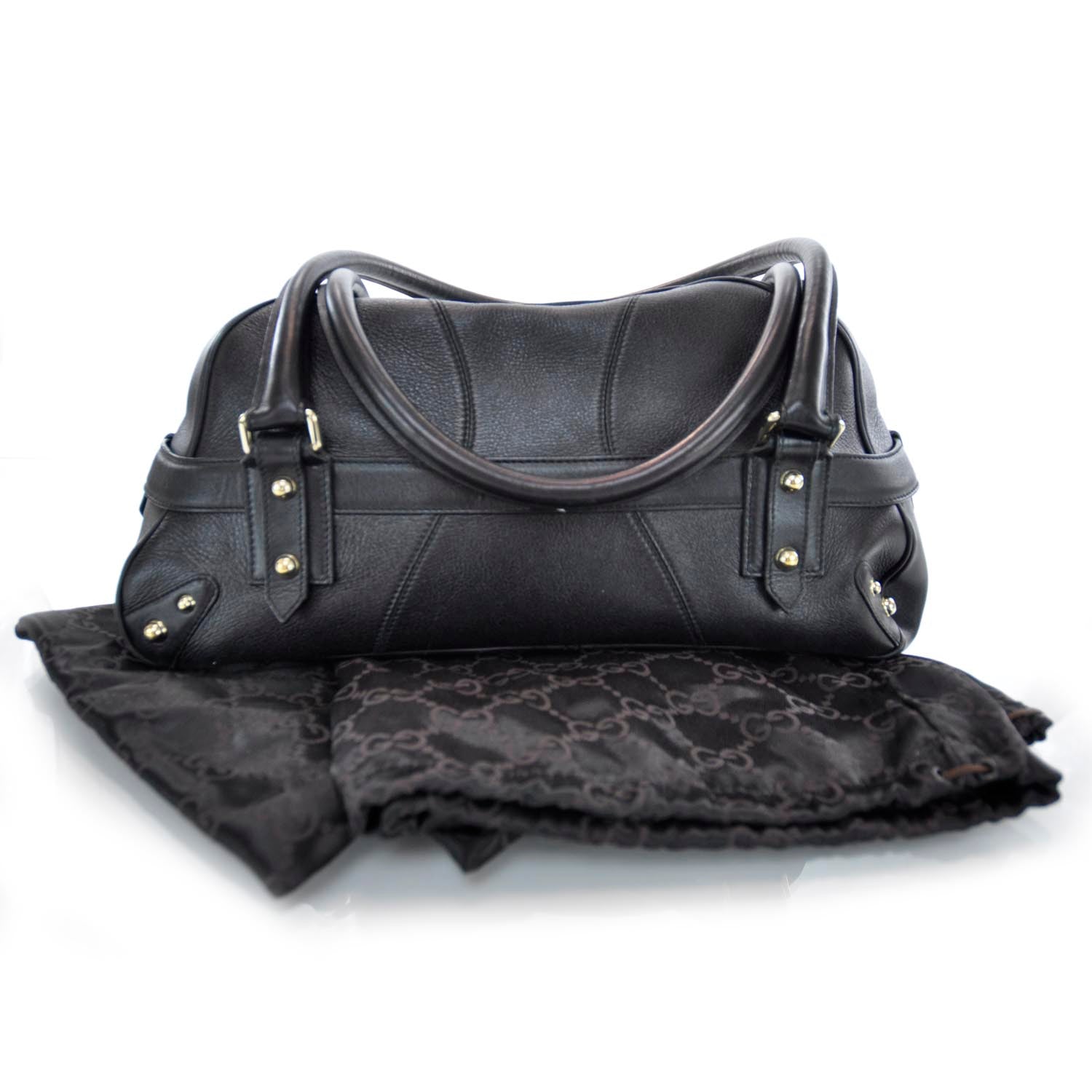 Gucci Leather Large Horsebit Chain Bag Black 3 of 9