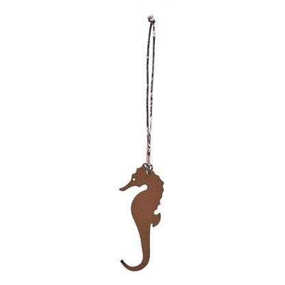 Hermes Togo Epsom Petit H Seahorse Bag Charm Alezan Rouge 1 of 4