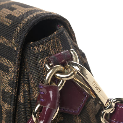 Fendi Zucca Mia Shoulder Flap Tobacco Purple 6 of 6
