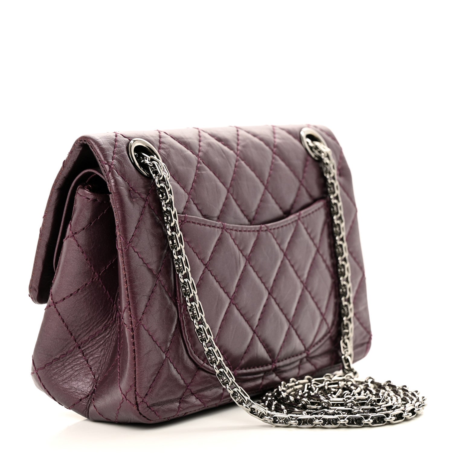 Chanel Metallic Calfskin Quilted 2.55 Reissue 224 Flap Purple 2 of 10