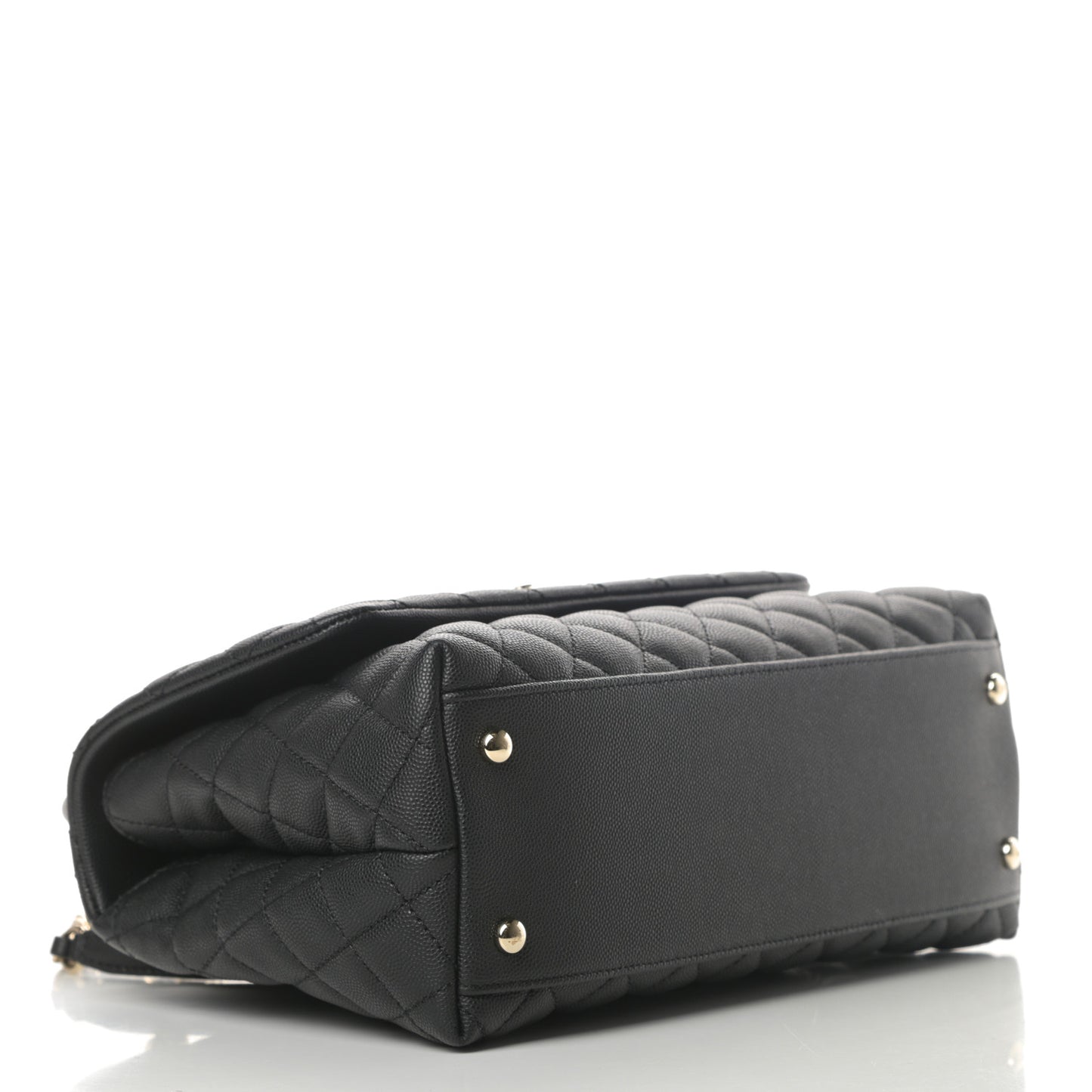 Caviar Quilted Small Coco Handle Flap Black