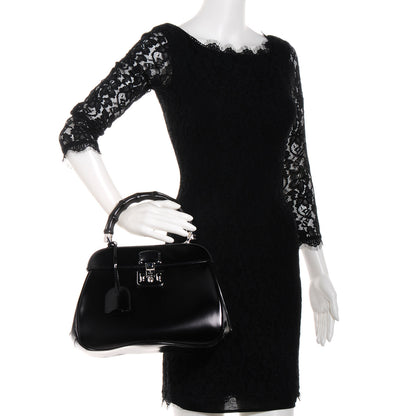 Gucci Regent Calfskin Bamboo Medium Lady Lock Top Handle Bag Black 2 of 7