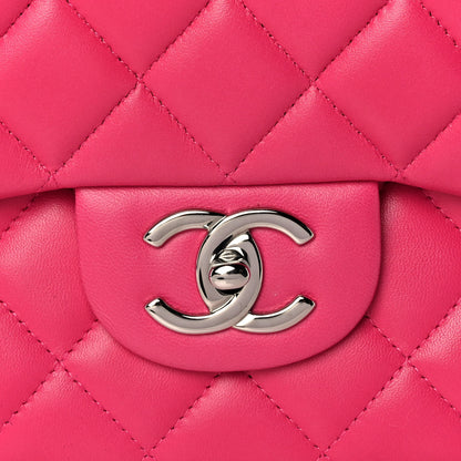 Chanel Lambskin Quilted Maxi Double Flap Dark Pink 9 of 10