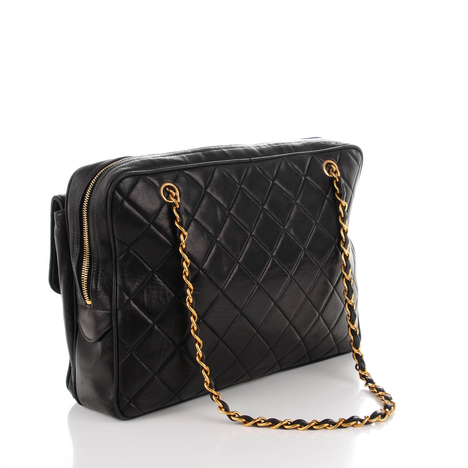 Chanel Lambskin Quilted Flap Camera Case Black 3 of 8