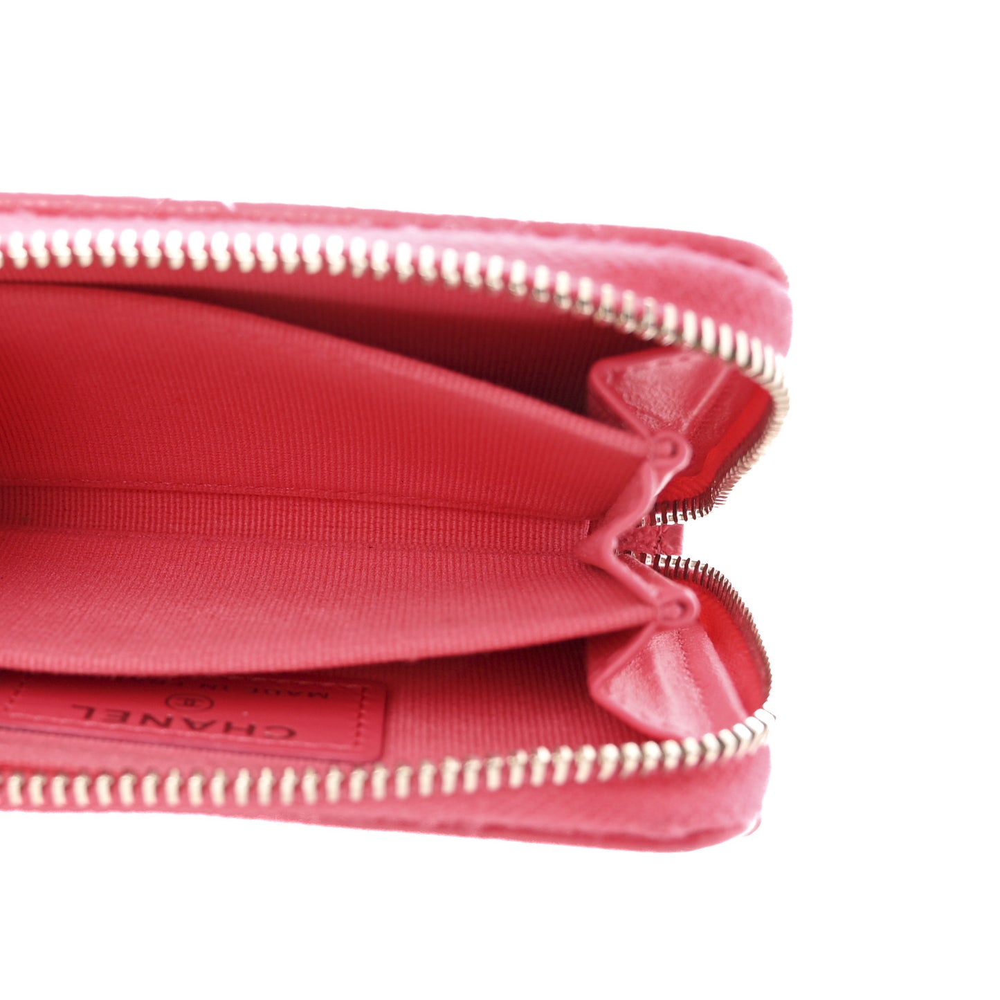Caviar Quilted Zip Coin Purse Pink