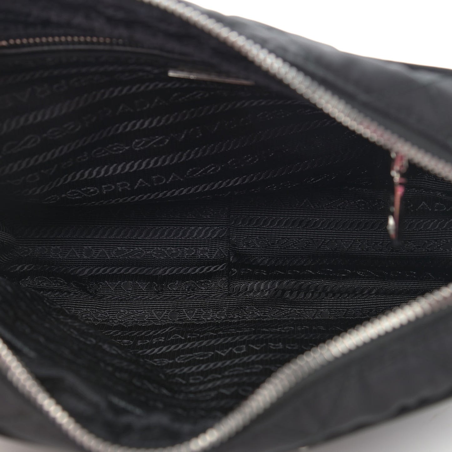 Nylon Tessuto Impuntu Quilted Shoulder Bag Black