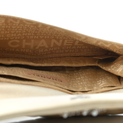 Chanel Satin Pleated Crystal CC Clutch Beige 5 of 12