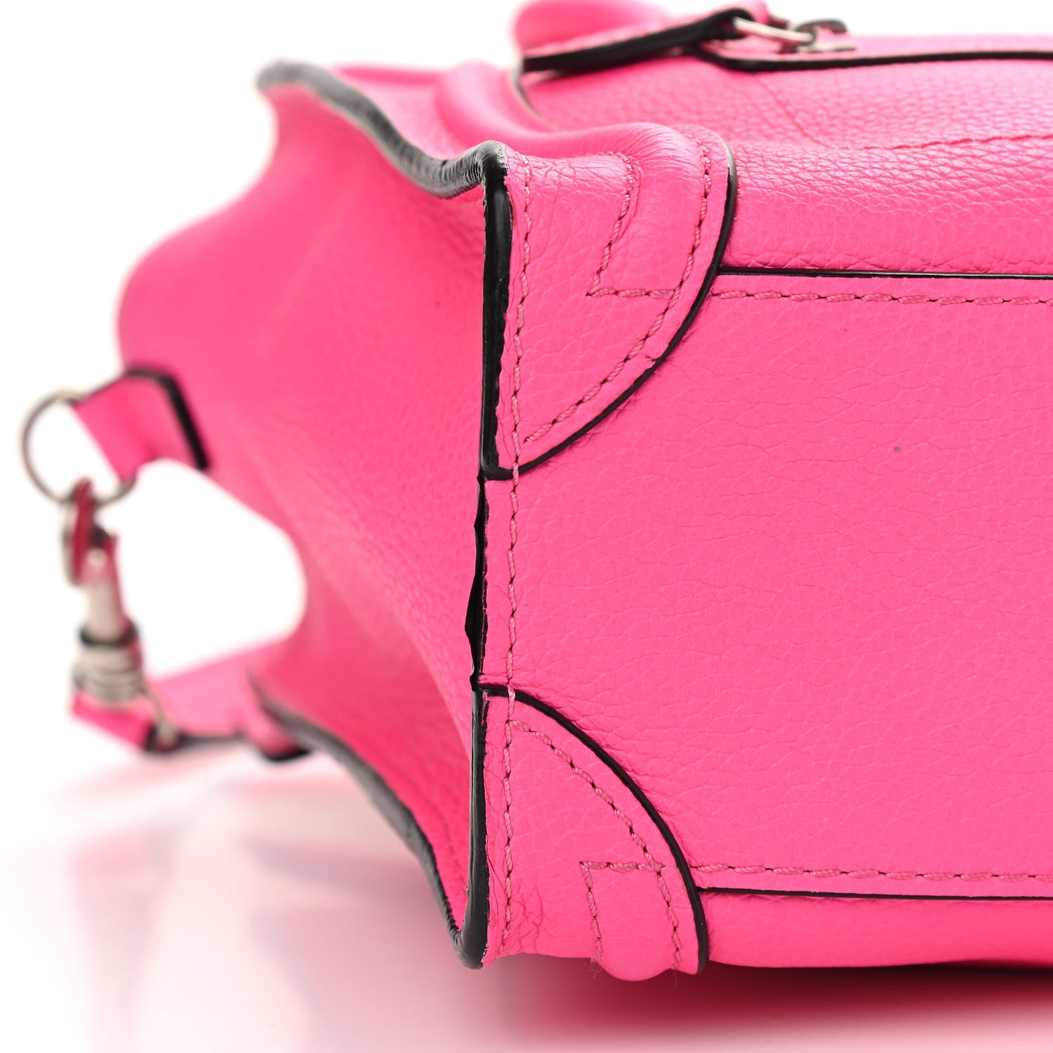 Celine Drummed Calfskin Nano Luggage Fluo Pink 9 of 11