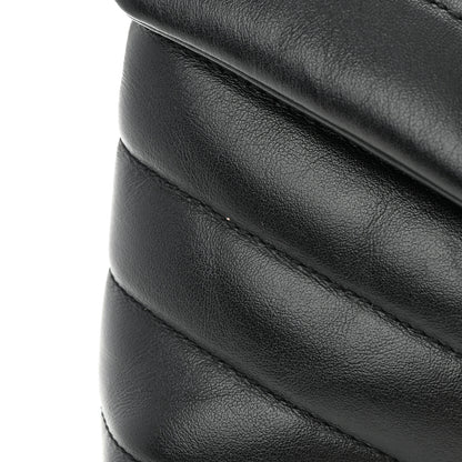Saint Laurent Calfskin Y Quilted Monogram Toy Loulou Crossbody Bag Black 14 of 15