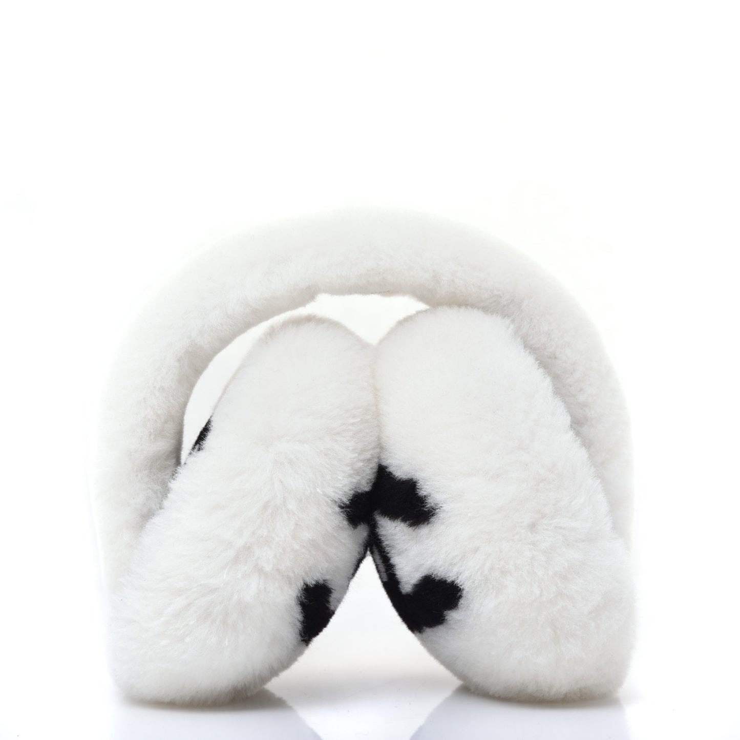Shearling CC Ear Muffs White Black