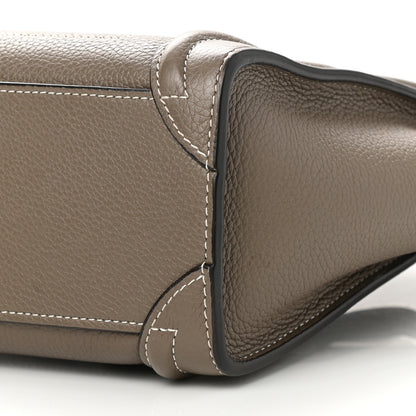 Celine Drummed Calfskin Nano Luggage Souris 12 of 12