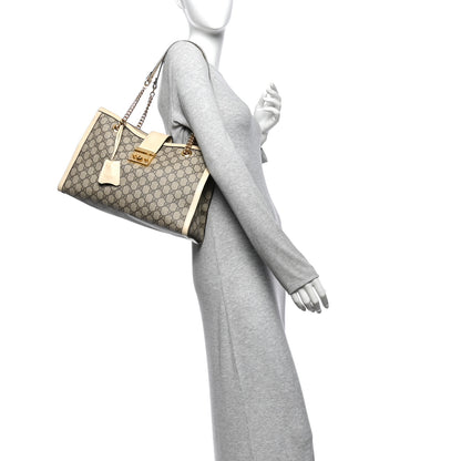Gucci GG Supreme Monogram Medium Padlock Tote White 2 of 11