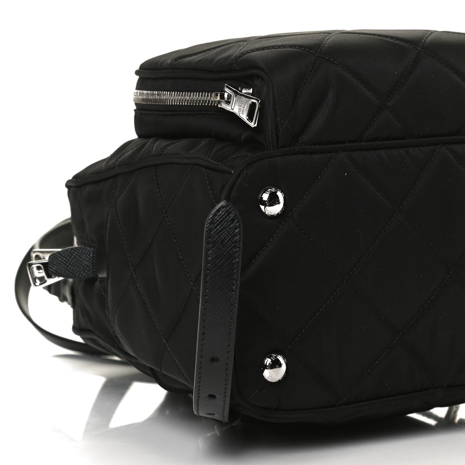 Prada Nylon Tessuto Impuntu Quilted Backpack Black 9 of 14