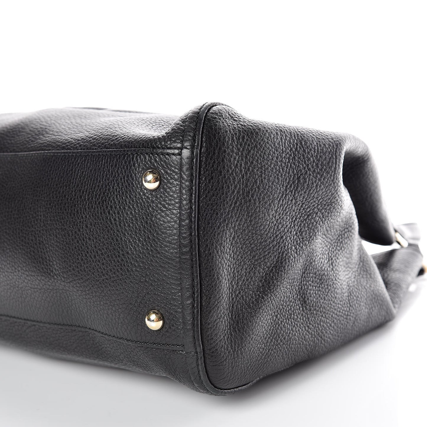 Pebbled Calfskin Medium Soho Shoulder Bag Black