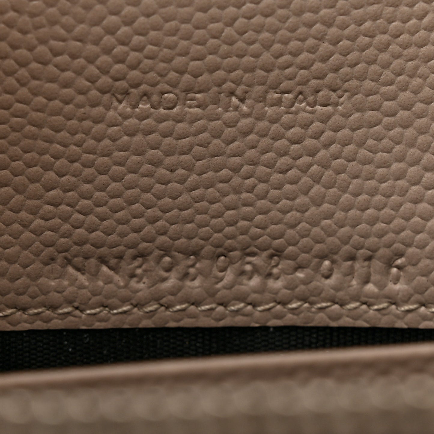 Grain De Poudre Matelasse Chevron Monogram Envelope Chain Wallet Dark Beige