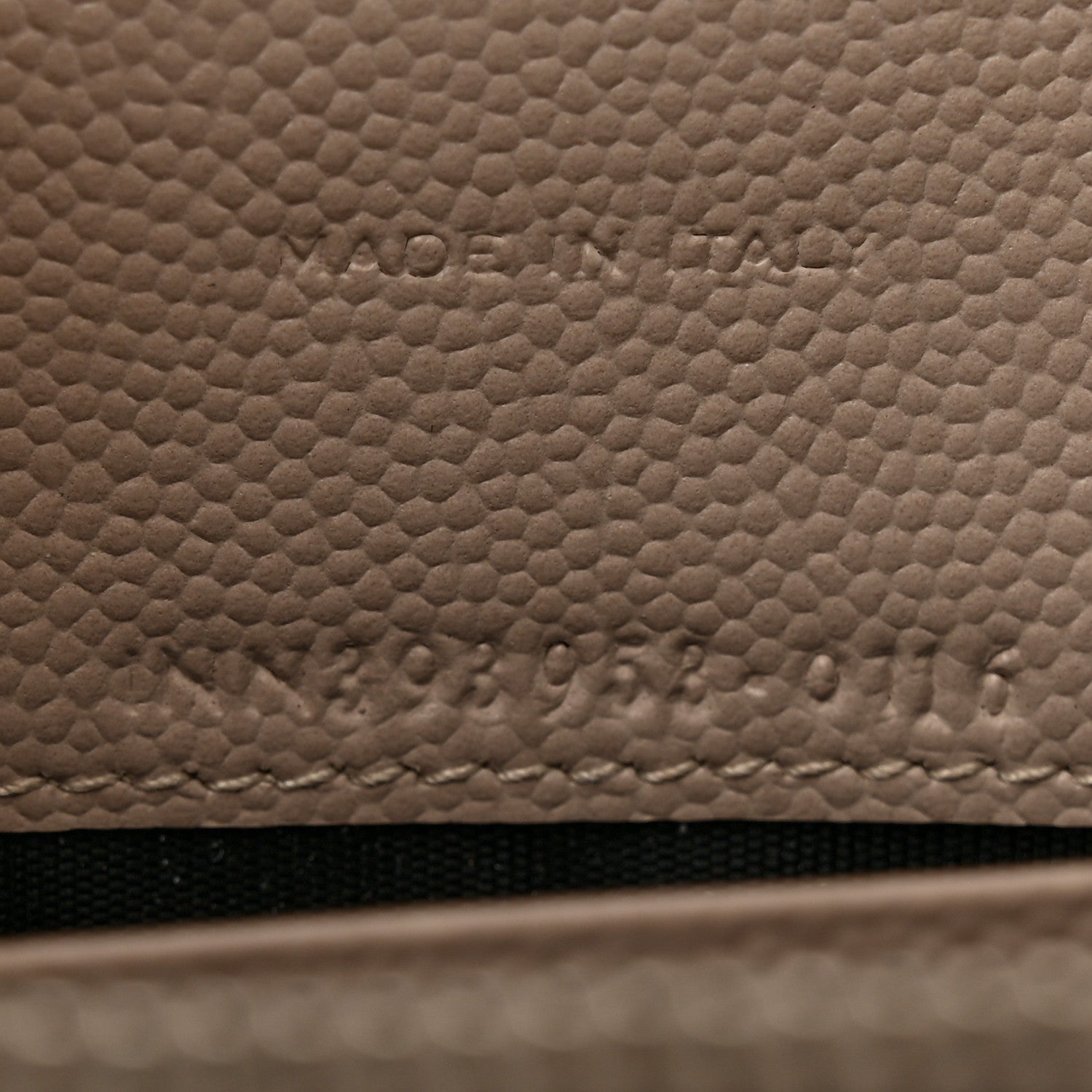 Saint Laurent Grain De Poudre Matelasse Chevron Monogram Envelope Chain Wallet Dark Beige 7 of 16