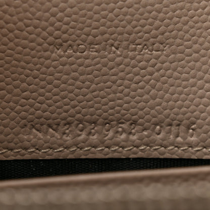 Saint Laurent Grain De Poudre Matelasse Chevron Monogram Envelope Chain Wallet Dark Beige 7 of 16