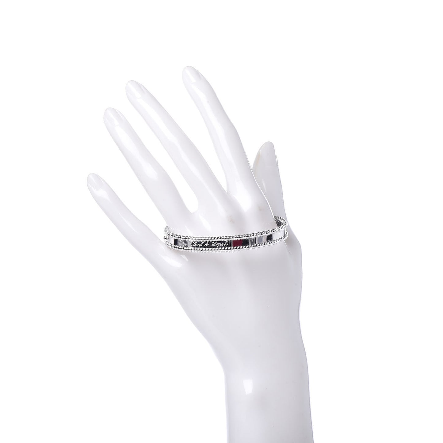 18K White Gold Perlee Signature Bangle Bracelet M