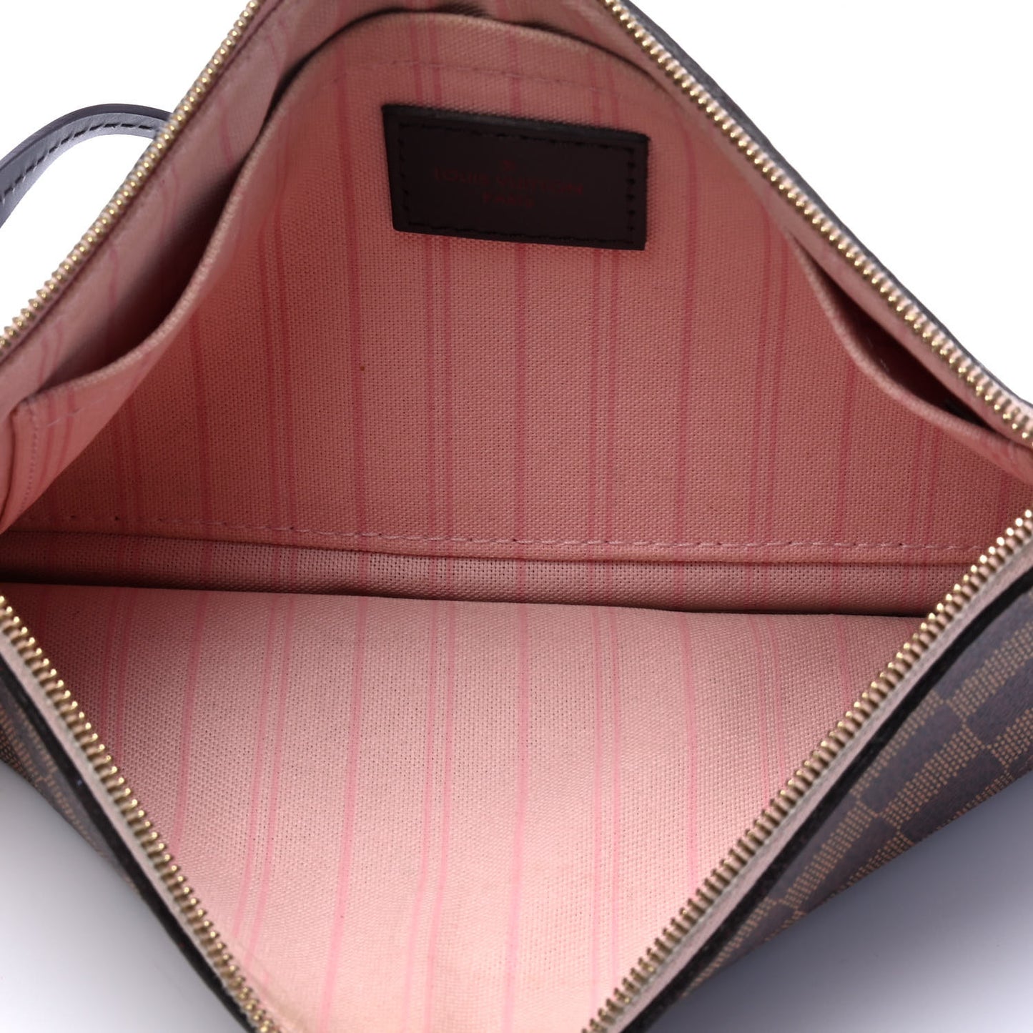 Damier Ebene Neverfull MM GM Pochette Rose Ballerine