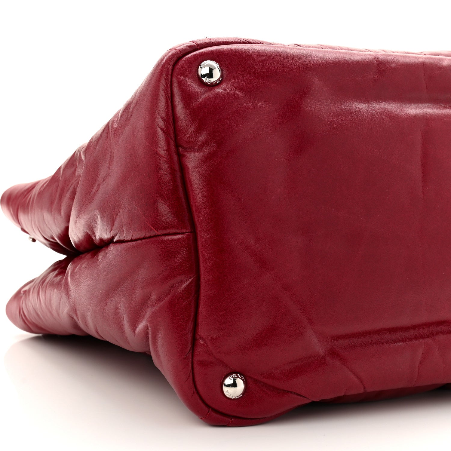 Prada Nappa Bomber Tote Cherry 9 of 10
