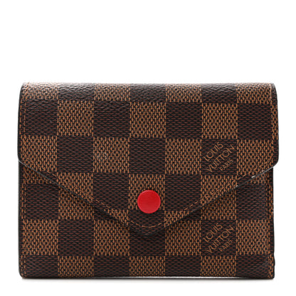 Louis Vuitton Damier Ebene Victorine Wallet Cherry 1 of 9